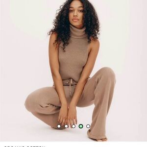 Organic Basics Ribbed Knit Tank Top - Taupe